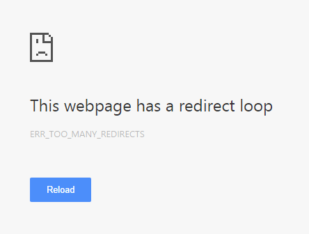 err too many redirects