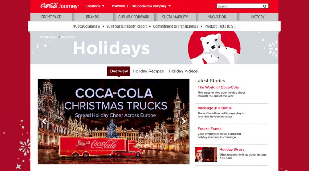 coca-cola holiday landing page